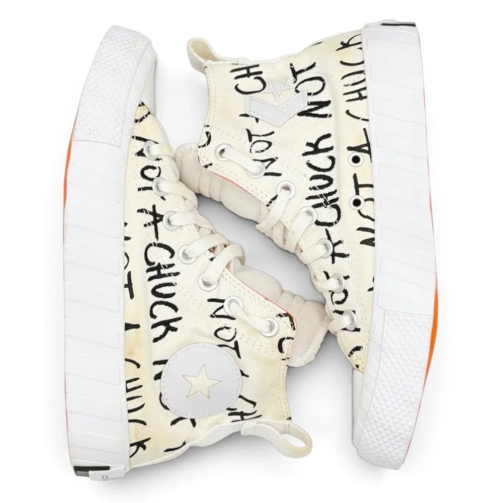 Converse UNT1TL3D Hi GS Not A Chuck Kids US 5 Egret White High Top Shoes 266515C